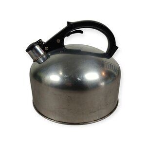Vintage Revere Ware 1801 Stainless Steel Tea Kettle 3.5 qt Steel Bottom Rome NY